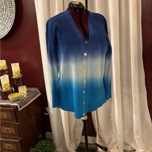 Gradient Blue Cardigan Sweater